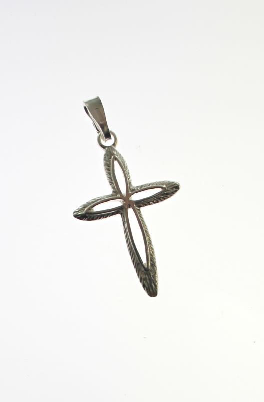 croce in argento traforata cm 3