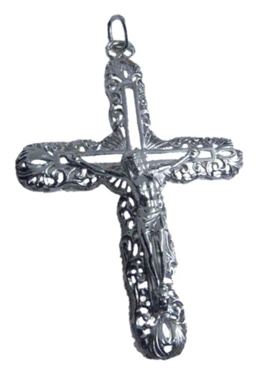 croce pettorale e corpo in argento cm 9