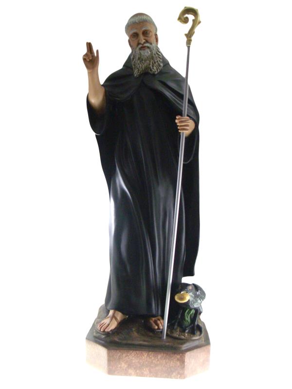 statua s. benedetto in vetroresina cm 80