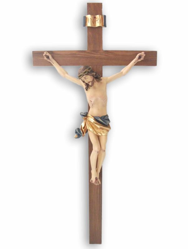 crocifisso in legno scolpito a mano cm 29