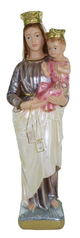 statua madonna del carmine cm 30 gesso perlato