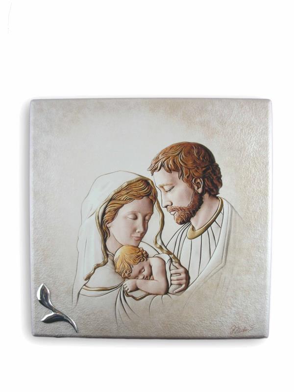 quadro sacra famiglia 25x25 cm