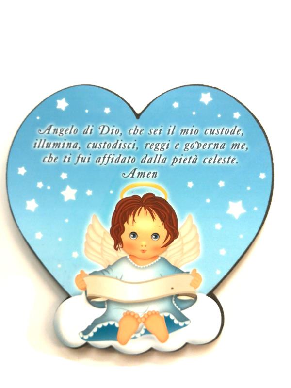 quadro bimbi con preghiera 15x15 cm celeste