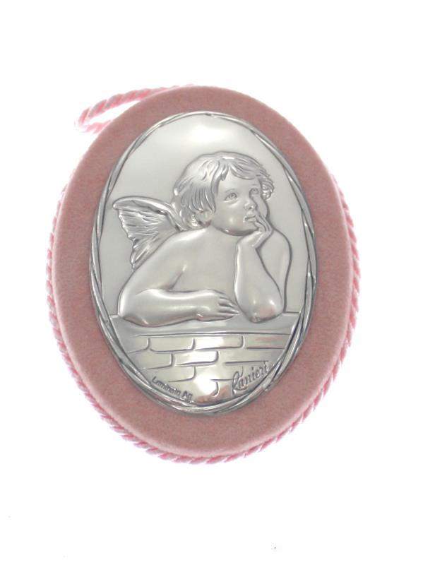 sopraculla argento su velluto cm 9 rosa