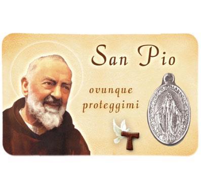 Santino plastificato con medaglia san padre pio Santini | Semprini Arredi  Sacri