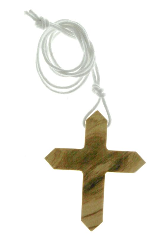 croce legno ulivo con cordino 6x5 cm