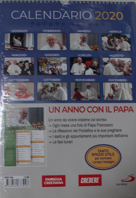 calendario papa francesco 2020