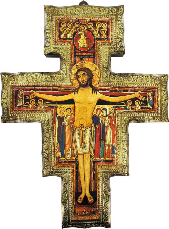 crocifisso san damiano misure 54x71 cm