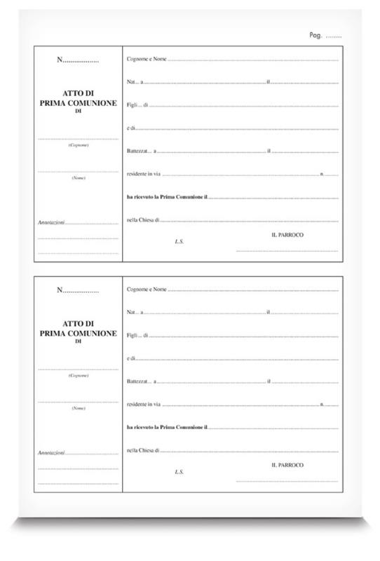 registro per sacramenti cm 23x33 comunione