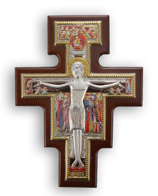 croce s damiano 8,5x12 cm smalto argento