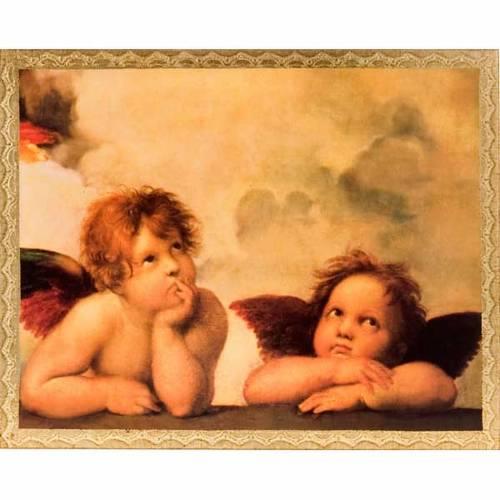 quadro fiorentino foglia oro cm 18x24 angeli cherubini raffaello