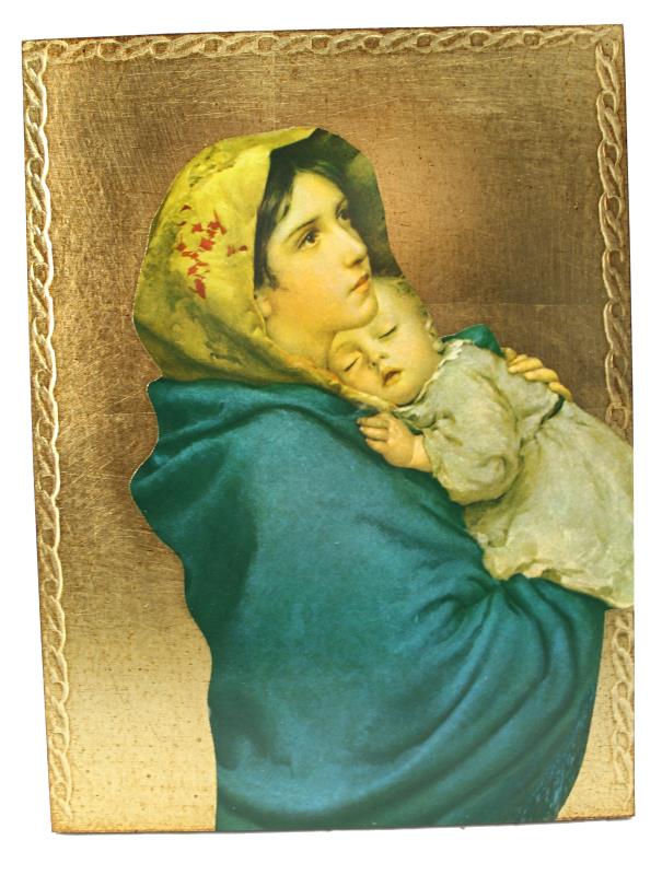 quadro fiorentino foglia oro cm 18x24 madonna del ferruzzi