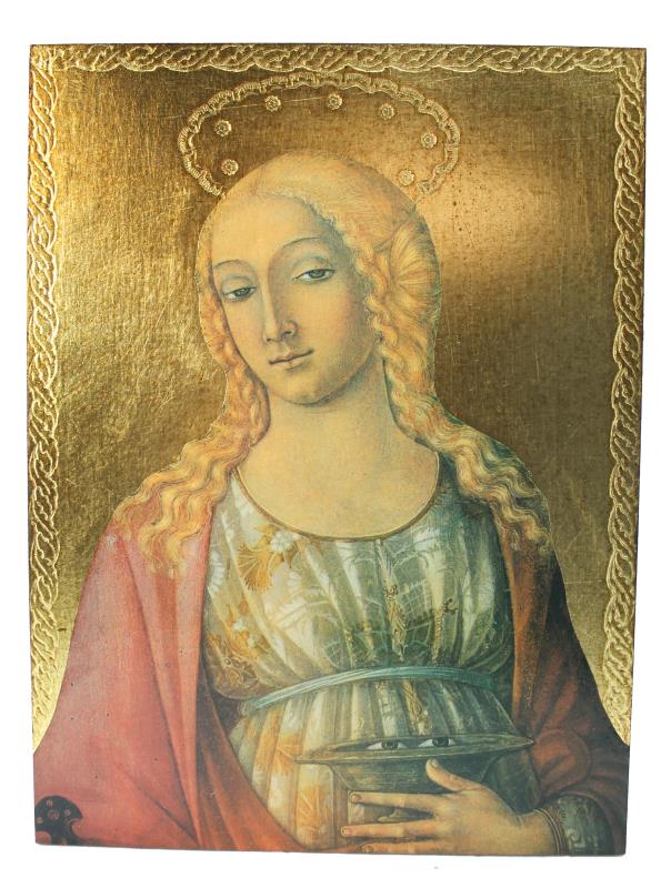 quadro fiorentino foglia oro cm 18x24 santa lucia