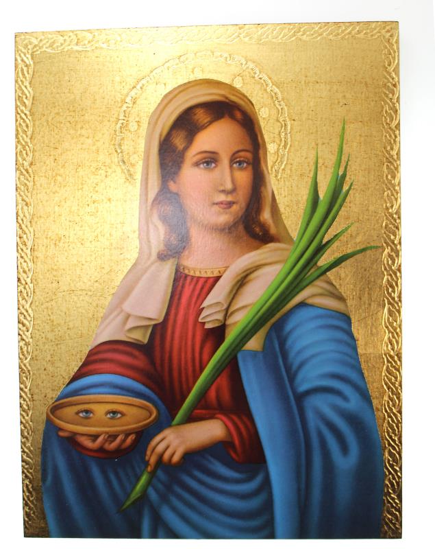 quadro fiorentino foglia oro cm 18x24 santa lucia