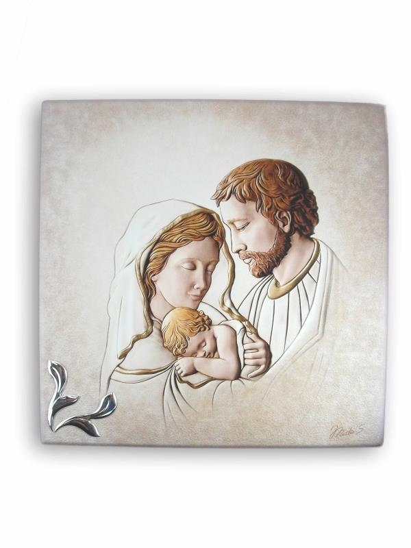 quadro sacra famiglia cm 35x35