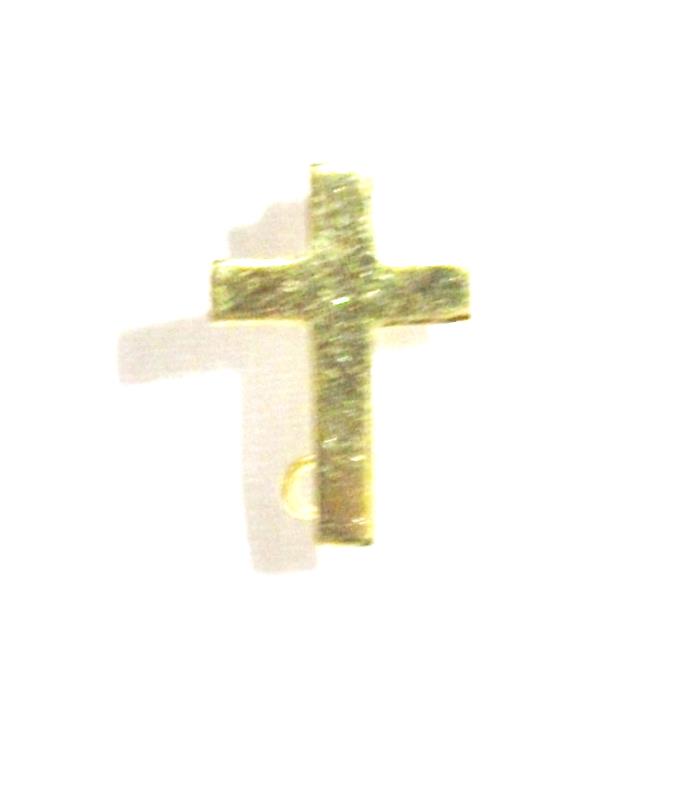 croce dorata con spilla