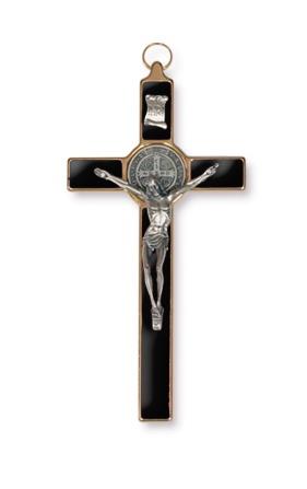 crocifisso san benedetto cm 20x10 nero