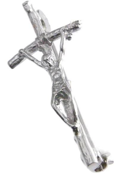 croce in argento con spilla cm 4,70