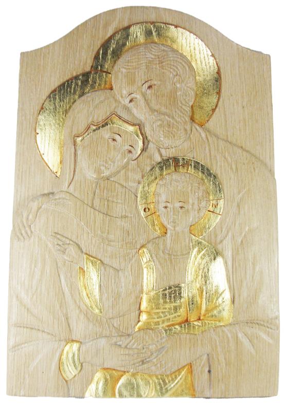 quadro sacra famiglia in legno 38x25 cm