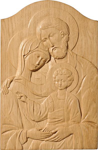 quadro sacra famiglia in legno 32x21 cm