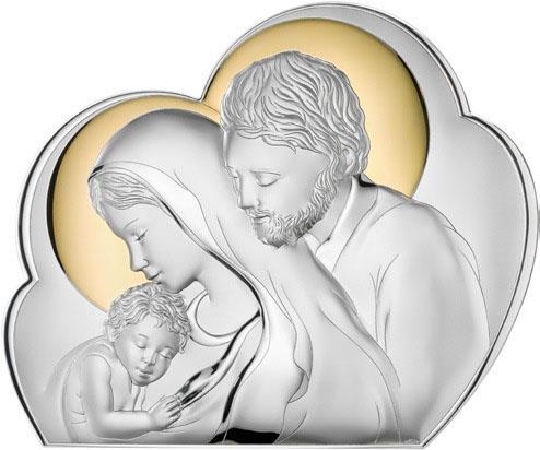 quadro in argento sacra famiglia 12x15 cm