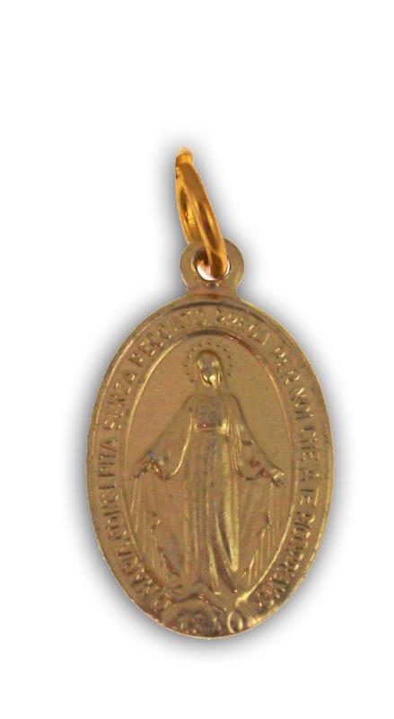 medaglia madonna miracolosa dorata cm 2
