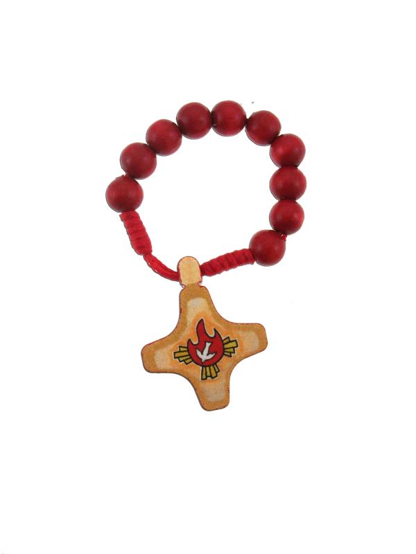 decina rosario in corda con colomba cresima