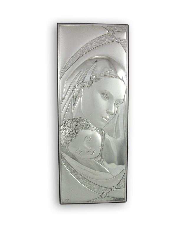 quadro argento madonna c/bambino