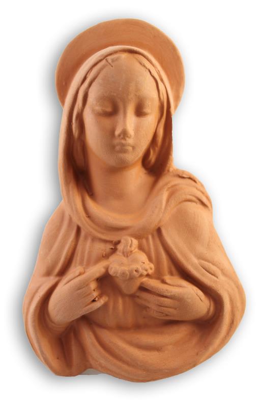 formella terracotta sacro cuore maria