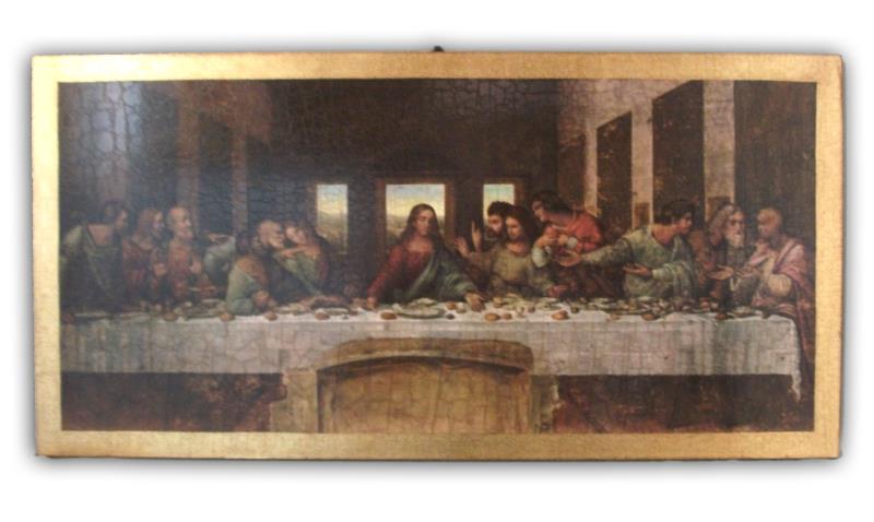 quadro ultima cena leonardo cm 24x46x1,5