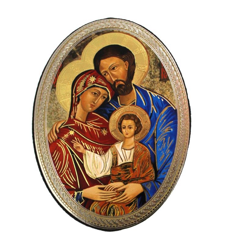 quadro ovale 5,7x7,7 cm sacra famiglia