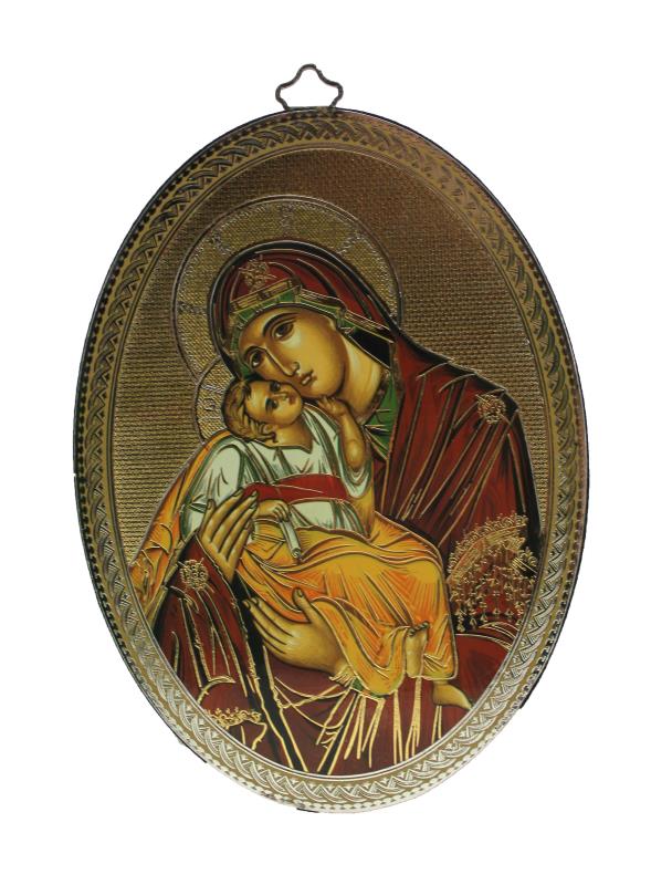 quadretto ovale 10x15 cm madonna c/bambino