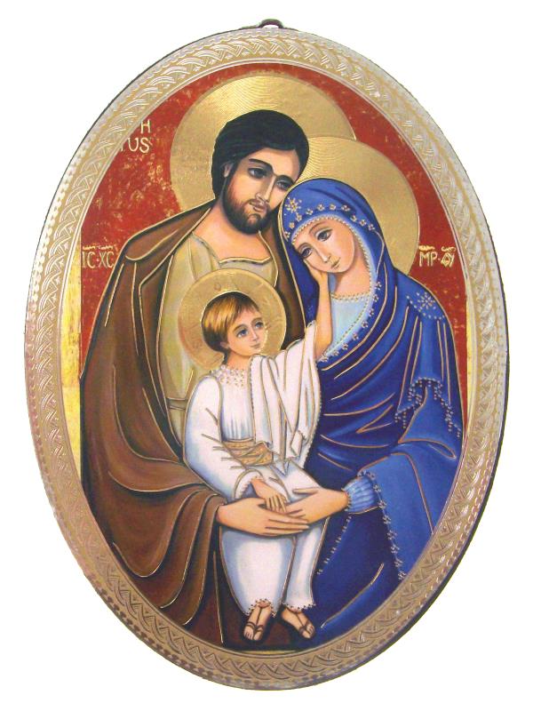 quadretto ovale 10x15 cm sacra famiglia icona