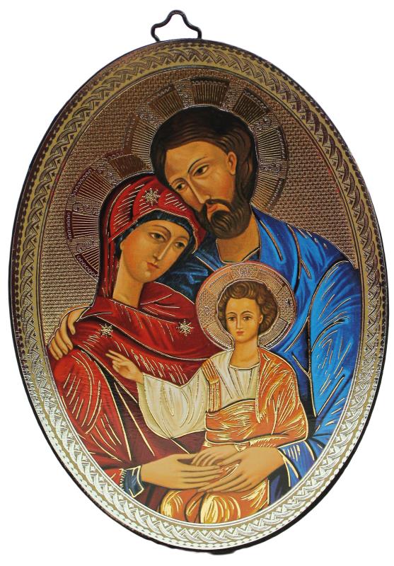 quadretto ovale 10x15 cm icona sacra famiglia