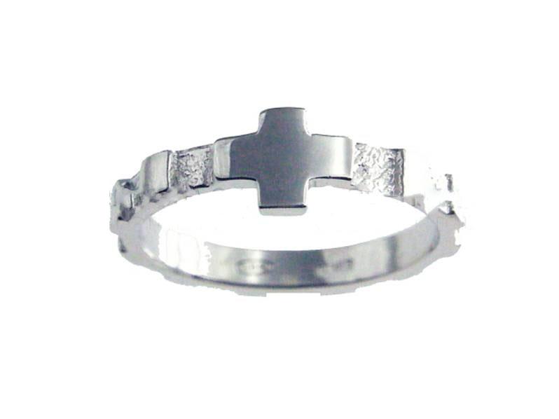 anello rosario con grani quadrati argento