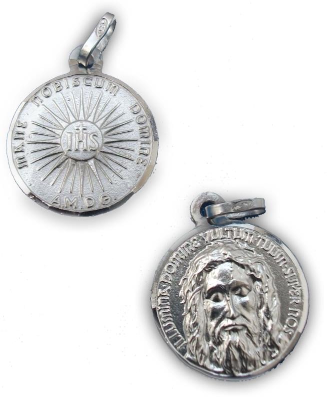 medaglia santo volto in argento Ø 1,8 cm