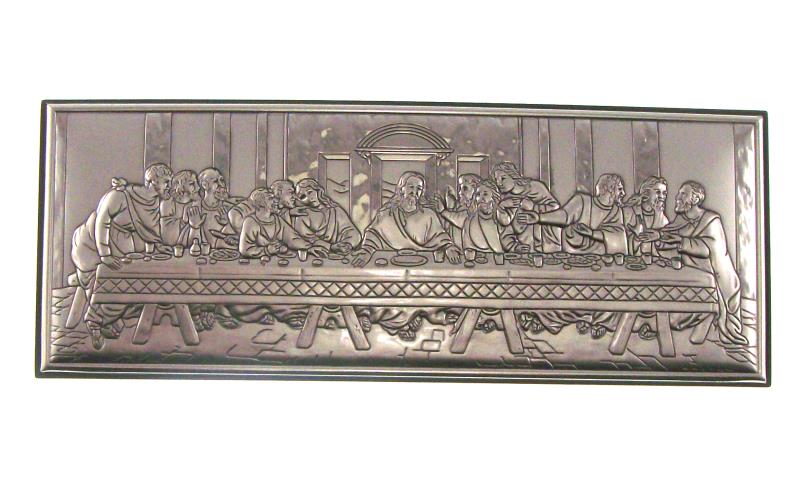 quadro in legno e argento ultima cena