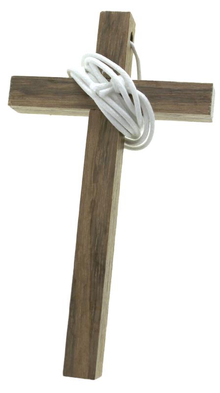 croce comunione in legno con cordino cm 10x6 noce scuro