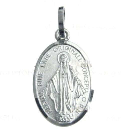 medaglia miracolosa in argento dicitura in latino