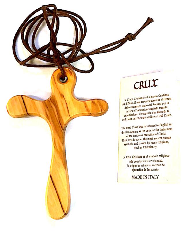 croce comunione in ulivo con cordino cm 8