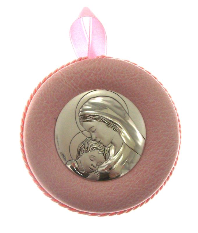 sopraculla con placca argento rosa