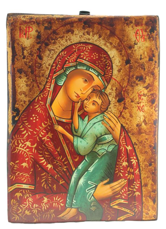 icona dipinta a mano jaroslavskaia madre di dio