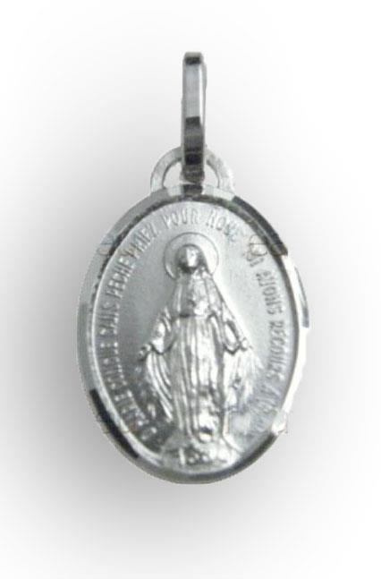 medaglia madonna miracolosa cm 1,8 in oro bianco