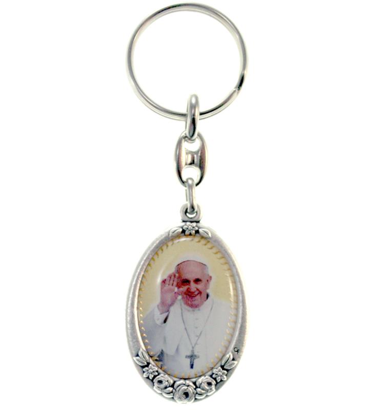 portachiavi con immagine religiosa papa francesco