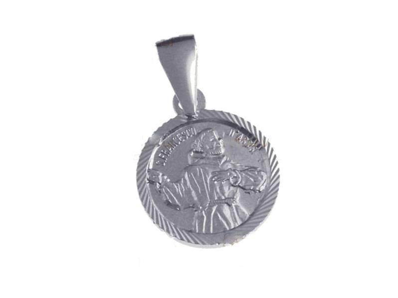 medaglia in argento san francesco cm 1,4