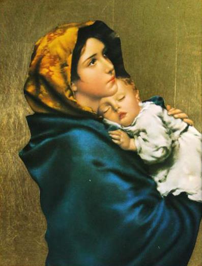 quadro in legno e foglia oro 50x70 cm madonna del ferruzzi