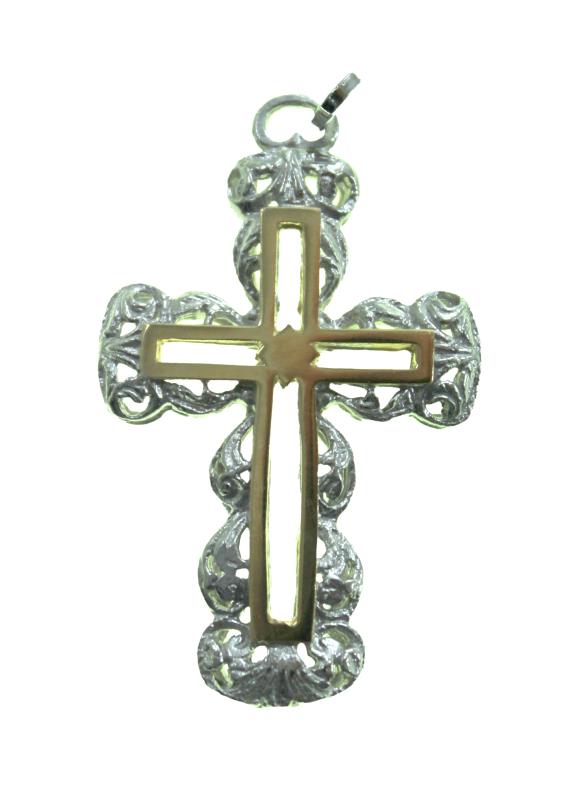 croce  traforata in argento cm 4,2