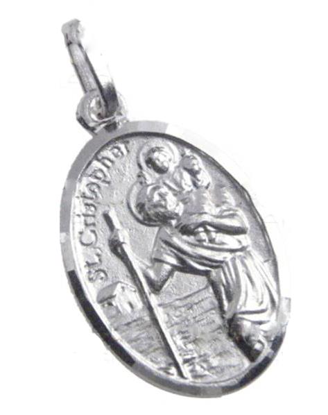 medaglia s. cristoforo in argento cm 2,5