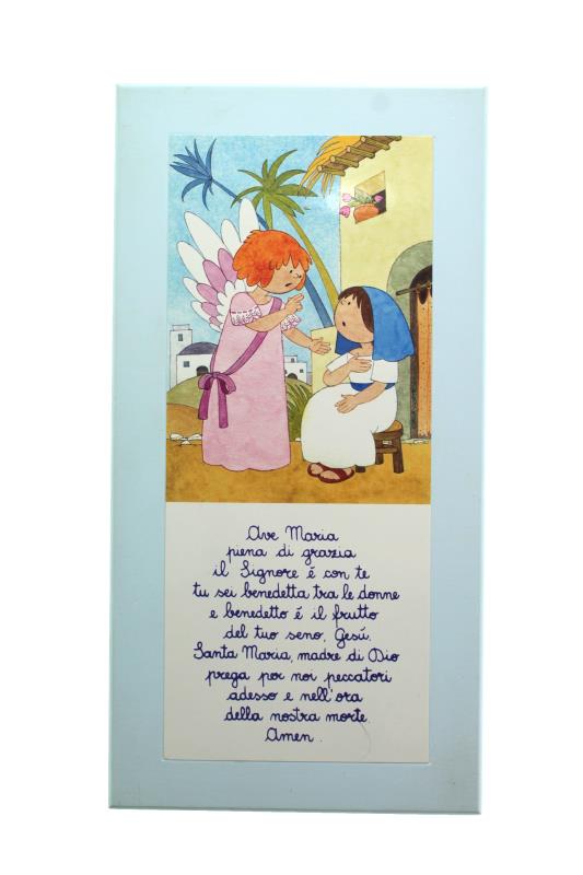 quadro ave maria azzurro 22x11 cm