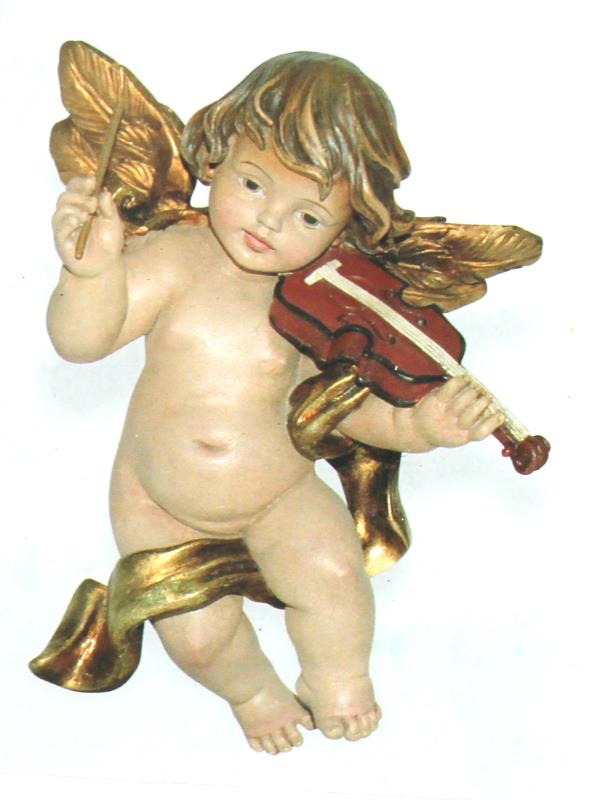 angeli musicanti in resina cm 16 angelo con violino